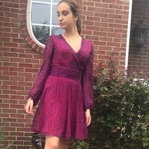 Blue and red printed dress